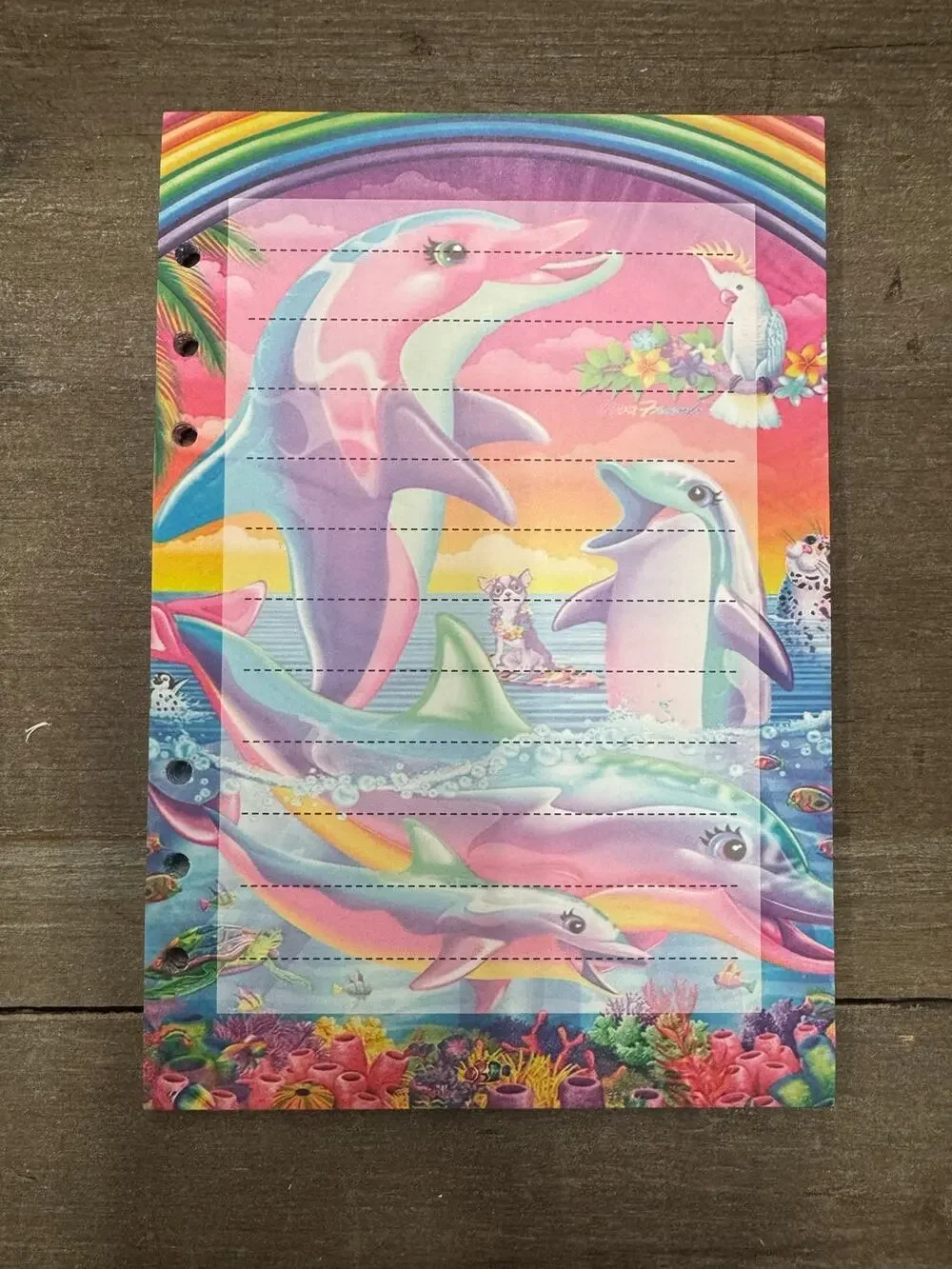 Lisa Frank Dolphin Ocean Size A5 Refill Stationery Paper